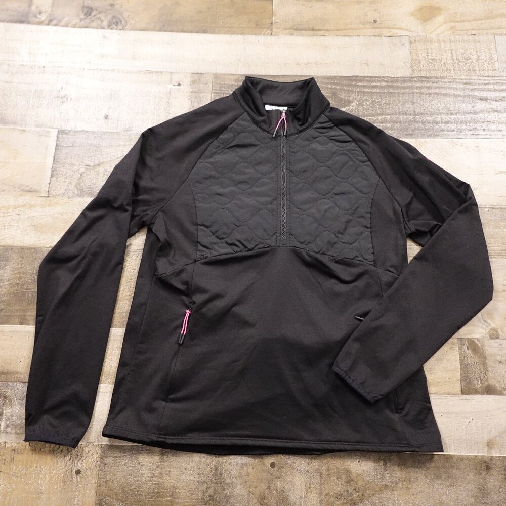 Asics half zip pullover sweater women's large black running athleisure training